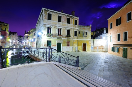 Dramatic sky nightscape of Venice の写真素材