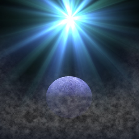 Blue Planet and Cold Lightの写真素材