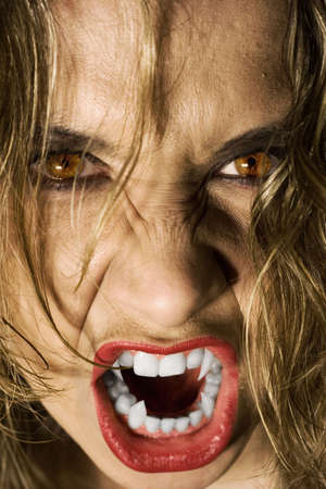 Portrait of young and hungry vampire の写真素材
