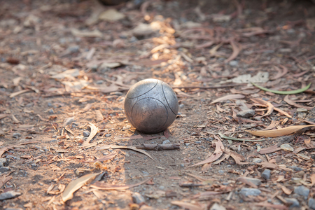 Petanque ball in the Petanque field.の写真素材