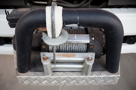 Tow hook from a large fire engine. Is an emergency towing tool To help other cars in an accident or car can not drive.の写真素材