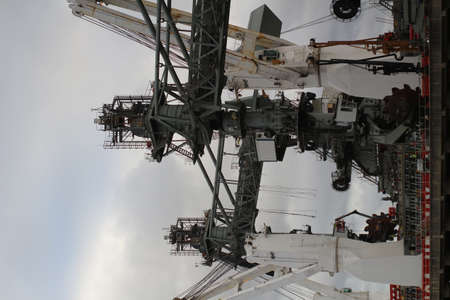 Steel metal Crane on the ship yardの写真素材