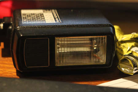 Old flash for old film cameraの写真素材