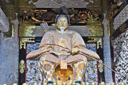 Gardian in front of Shrine door at Nikko, Japanのeditorial素材