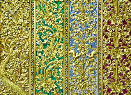 Thai Traditional Craft decorate at Phra Put Ta Bat Sri Roi Temple in Chiang Mai, Thailandの写真素材