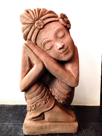 The asian man sleep made from stoneの素材