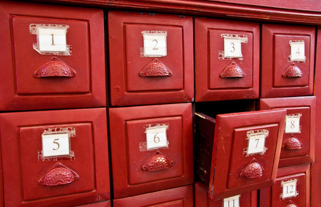 The wodden drawer of Esiimsi leaves in the Templeの写真素材