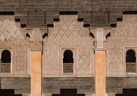 The marble craft of building at Medersa Ben Youssef in Marrakesh