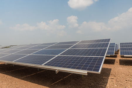 The solar farm for green energy in the field in Thailand