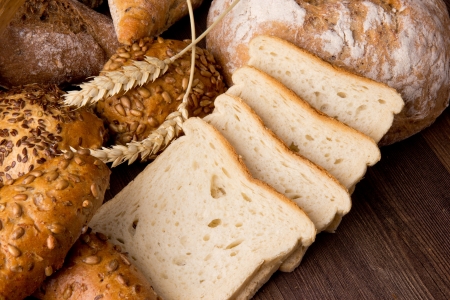 assortment of baked bread の写真素材