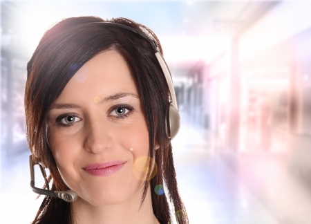 business customer support operator woman の写真素材