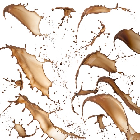 Chocolate splash collection over white の写真素材