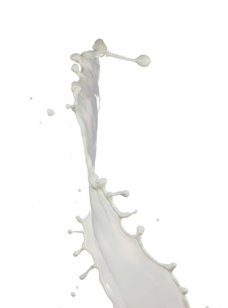 Milk splash over white の写真素材