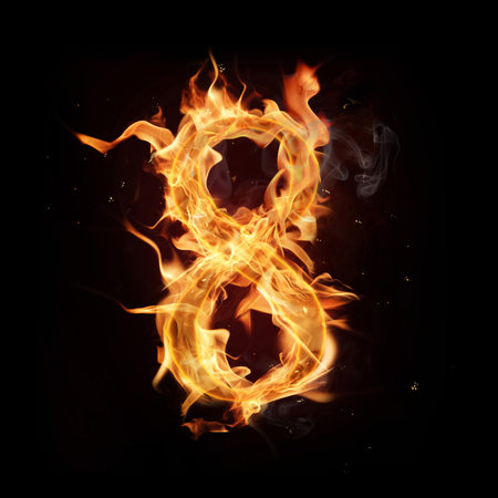 Fire alphabet numberの写真素材