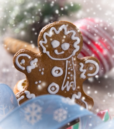 Traditional gingerbread smiling manの写真素材