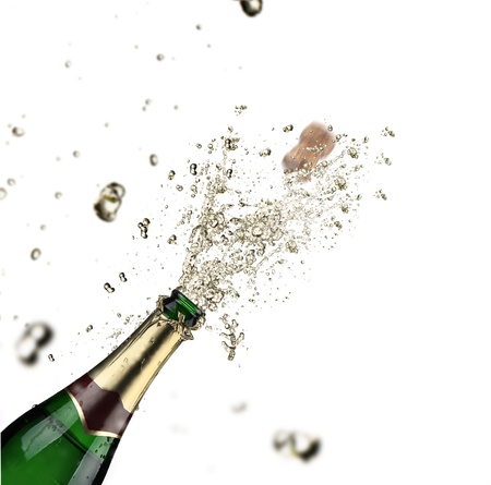 Close-up of champagne explosionの写真素材