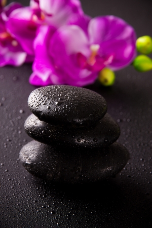 Spa still life with orchid flowerの写真素材