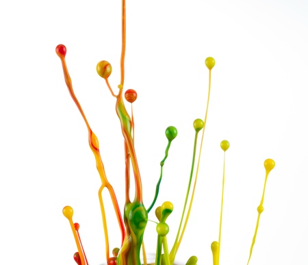 colorful paint splash over white