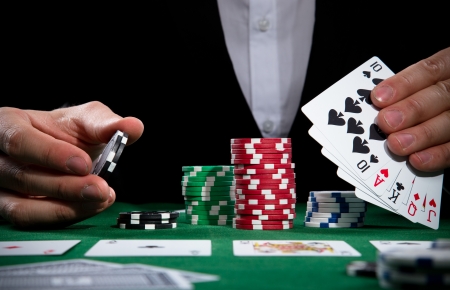 Portrait of a professional poker player