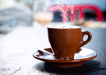Close-up of a coffee cupの写真素材
