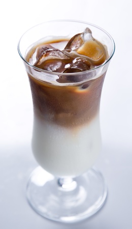 Close-up of Ice coffee cupの写真素材