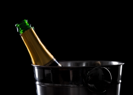 Champagne over black background  Celebration theme の写真素材