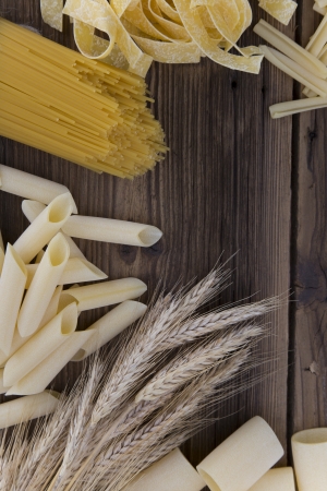 Close up on assortment of uncooked pastaの写真素材