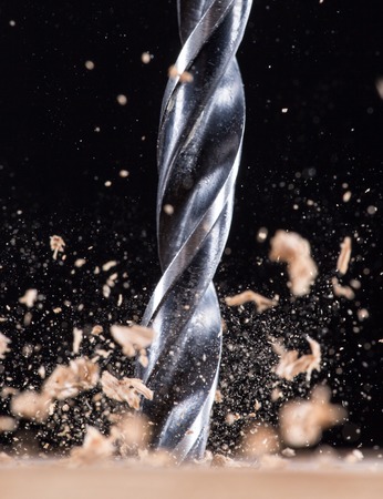 Close-up view of a metal drill chuckの写真素材