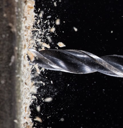 Close-up view of a metal drill chuckの写真素材