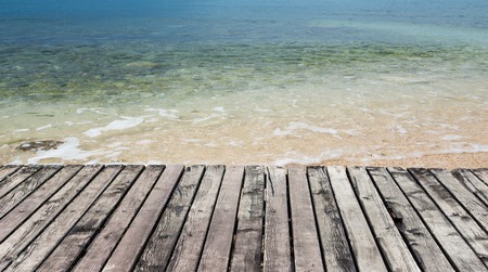 Wood terrace on the beach