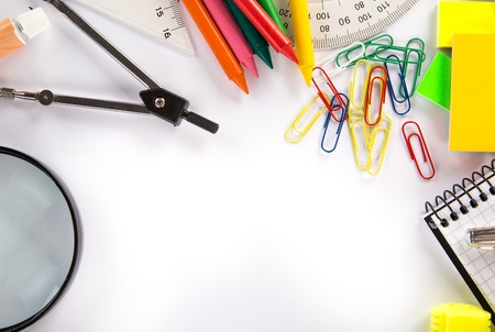 School supplies, close-up photo 
