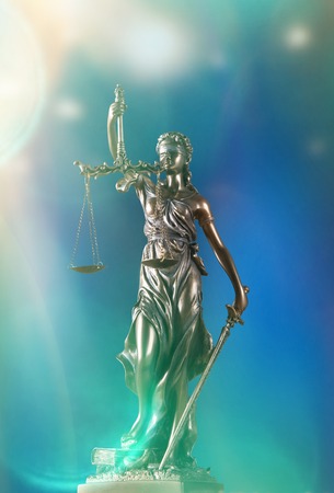 Themis in spotlight - concept of justice.の写真素材