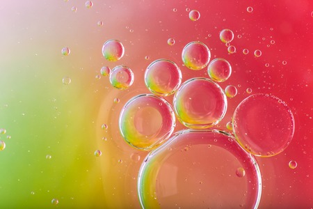 Oil soils on water surface, close-up.の写真素材