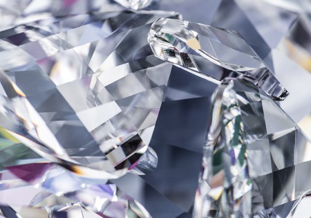 Close-up of cutted glass, macro shot.