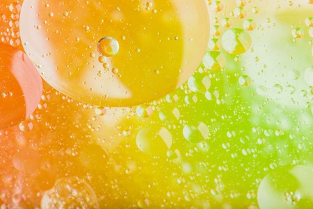 Oil soils on water surface, close-up.の写真素材