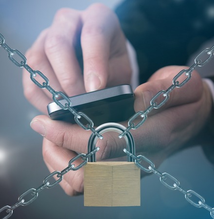 Security concept with mobile phoneの写真素材