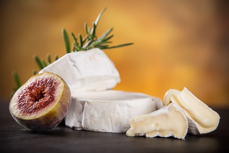 Camembert cheese, close-up, still-life.の写真素材