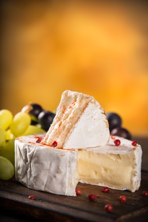 Camembert cheese, close-up, still-life.の写真素材