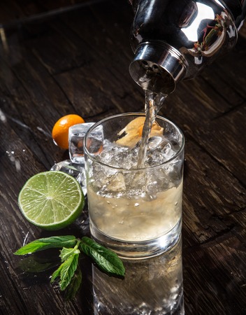 drink on bar closeup.の写真素材