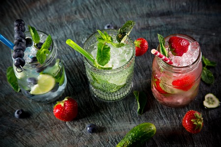 Glasses of fresh,home-made  fresh juice. Healthy life style.の写真素材