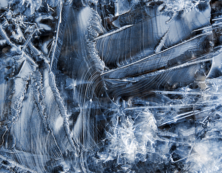 Pattern of the ice surface. close-up.