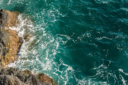Sea blue fresh ocean water, pattern.の写真素材
