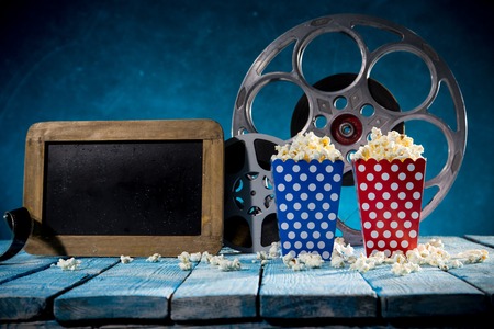 Old style movie projector, close-up.の写真素材