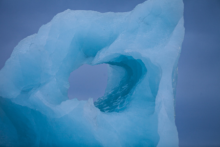 Icebergs swimming on frozen water, close-up.の写真素材