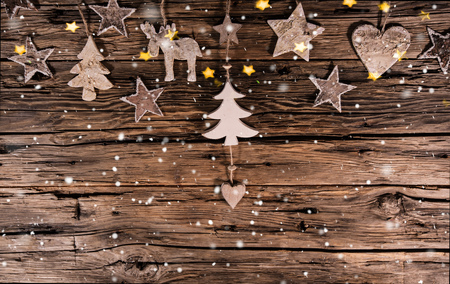 Christmas decoration on woodenの写真素材