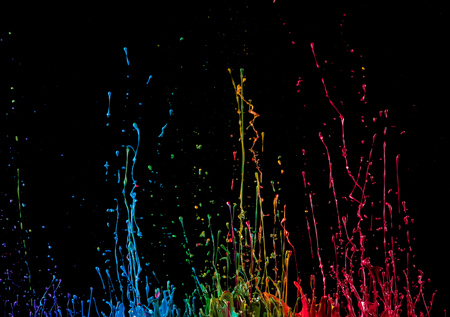 Abstract color splash on black