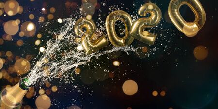 Bottle of champagne, New year or other celebration theme.の写真素材