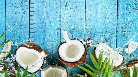 Freeze Motion of Water Splashing on Coconut