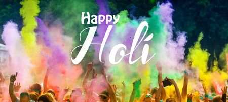 Colored powder explosion background. Freeze motion.