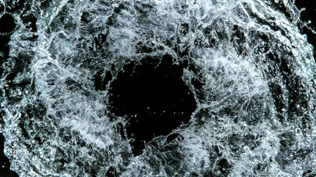 Abstract water splashes in circle shape